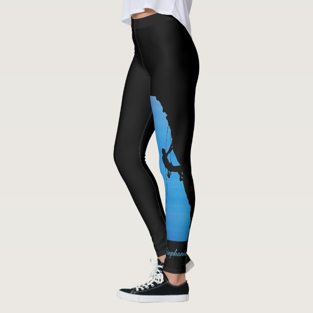 Leggings Silhouette personalizada de escalador de rock con  (Izquierda)