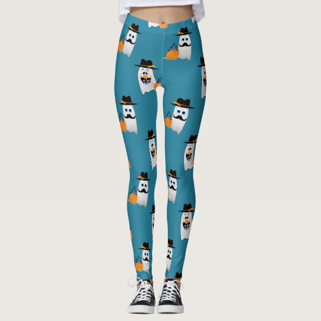 Leggings Silly Halloween Ghost quiere tu patrón de dulces (Anverso)