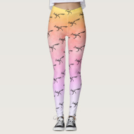 Leggings Silueta de correcaminos tribal al amanecer acuarel