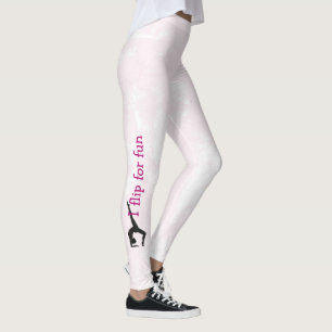 Leggings silueta de gimnasta sobre textura rosa claro