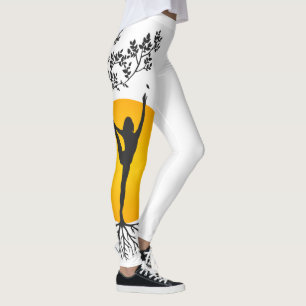 Leggings Silueta de sol de yoga de mamá árbol de vida