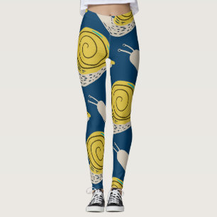 Leggings Siluetas de caracoles: amarillo, rosado.