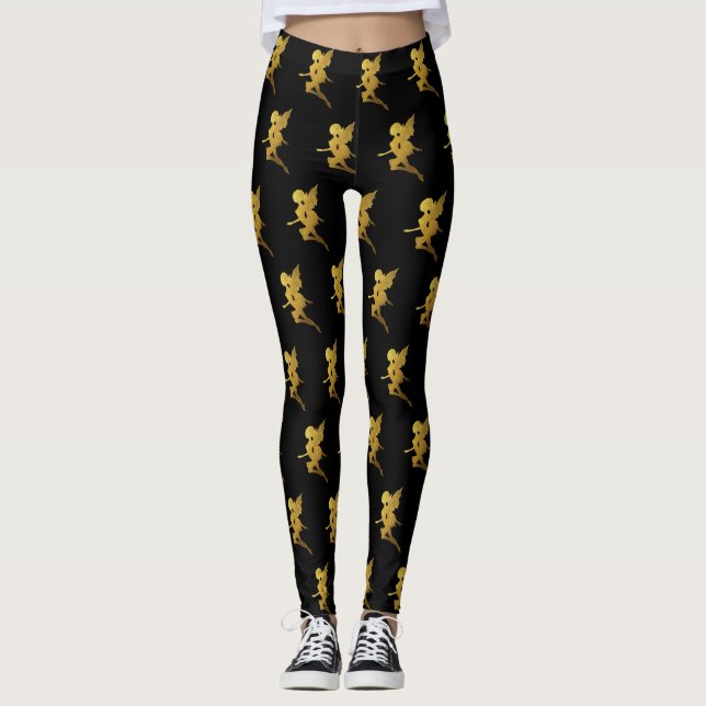 Leggings Siluetas de Hadas Doradas (Anverso)