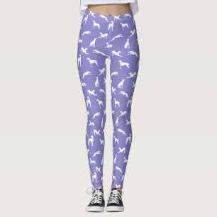 Leggings Siluetas grises blancas en morado