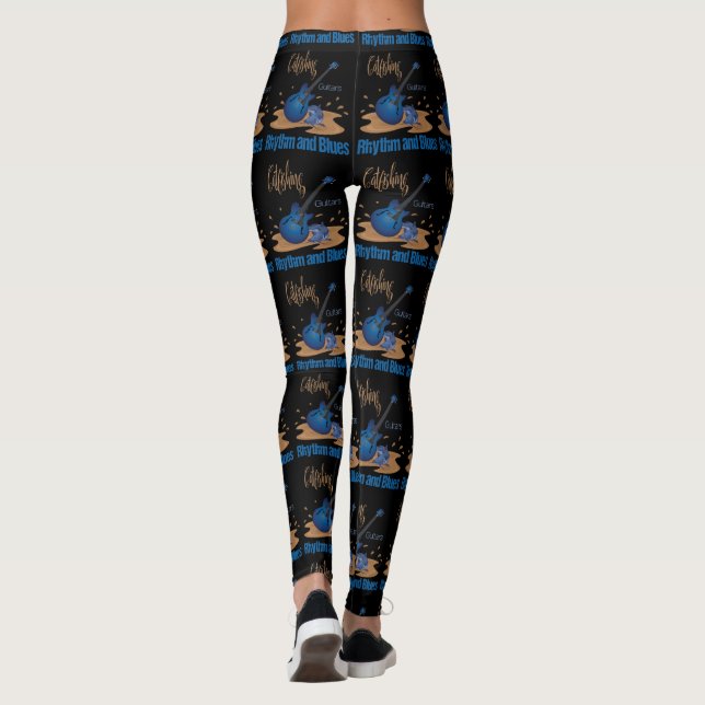 Leggings Siluro, guitarras, ritmo y azules, mujeres de R&B (Reverso)