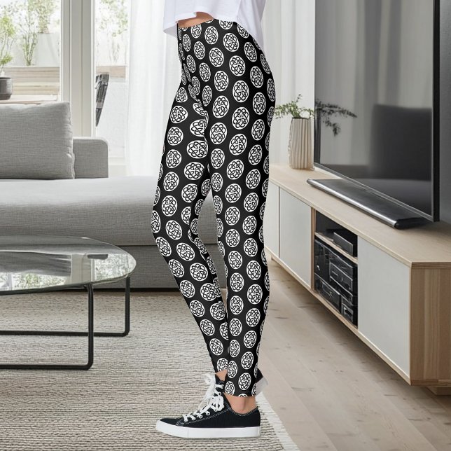 Leggings Símbolo de círculo de nudo celta blanco y negro (Subido por el creador)