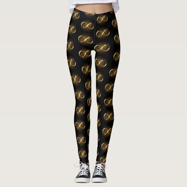 Leggings Símbolo de infinito dorado (Anverso)