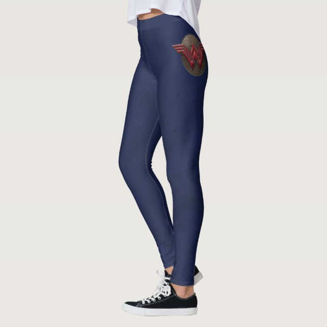 Leggings Símbolo de mujer maravilla sobre círculos concéntr (Izquierda)