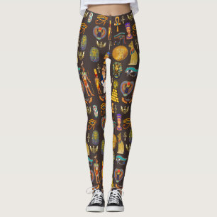 Leggings Símbolo de patrón jeroglífico egipcio antiguo