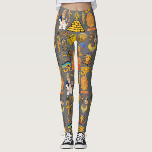 Leggings Símbolo de patrón jeroglífico egipcio antiguo