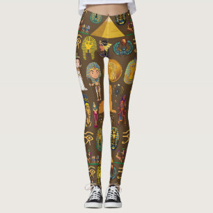 Leggings Símbolo de patrón jeroglífico egipcio antiguo