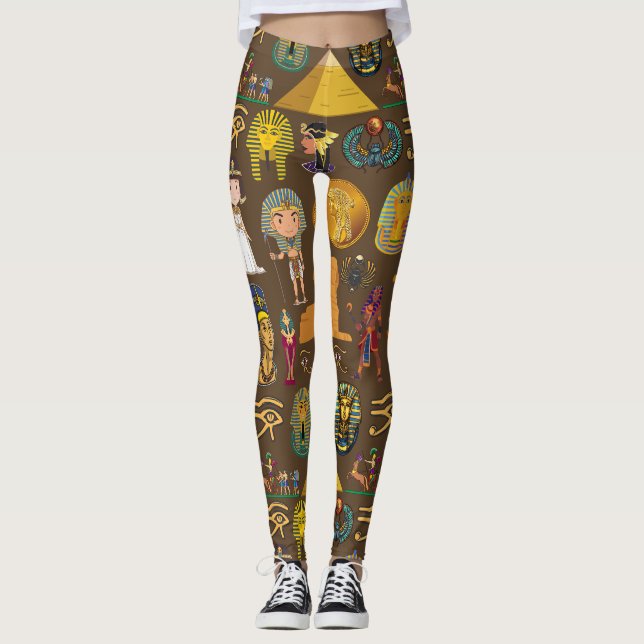 Leggings Símbolo de patrón jeroglífico egipcio antiguo (Anverso)