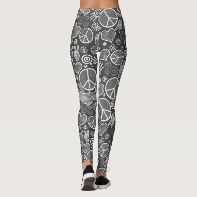 Leggings Símbolo de paz diseño de Rótulo de Pacifismo hipst (Reverso)