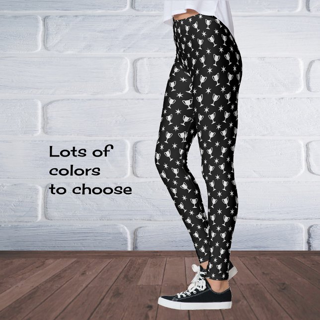 Leggings Símbolo de trofeo temático deportivo estrellas neg (Subido por el creador)