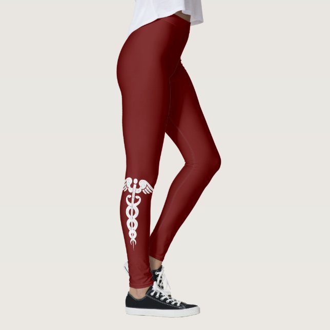 Leggings Símbolo del Caduceus Médico de Enfermería Piernas  (Derecha)