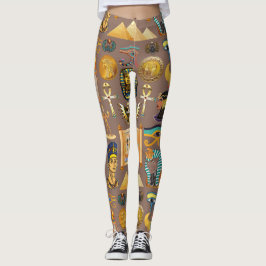 Leggings Símbolo egipcio de patrón jeroglífico