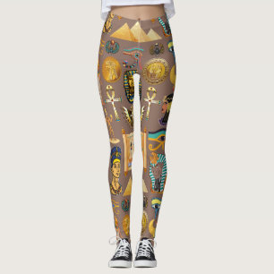 Leggings Símbolo egipcio de patrón jeroglífico
