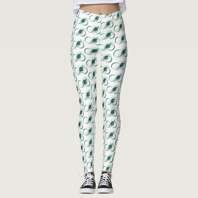 Leggings Símbolo infinito con pluma de pavo real (Anverso)