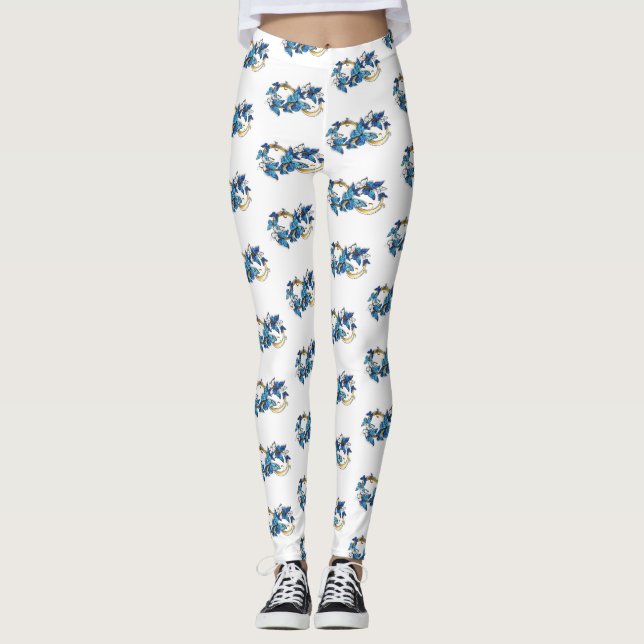 Leggings Símbolo infinito de mariposas Morpho azules (Anverso)