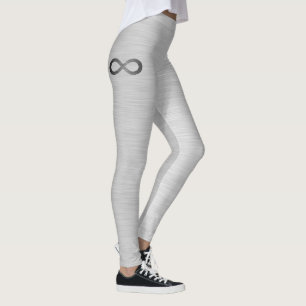 Leggings Símbolo infinito sobre textura falsa Metalizado de