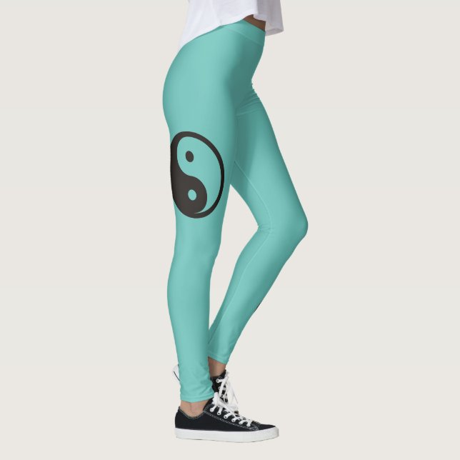 Leggings Símbolo Yin Yang - diseño de tatuajes sólidos (Derecha)