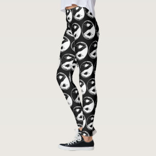 Leggings Símbolo Yin Yang Monocromático Meditación Zen Yoga