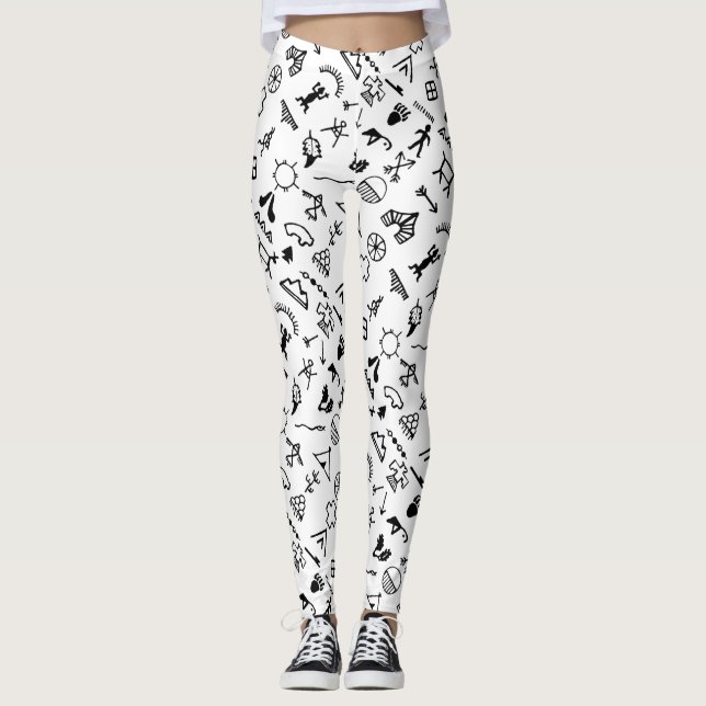 Leggings Símbolos de imágenes nativas estadounidenses (Anverso)