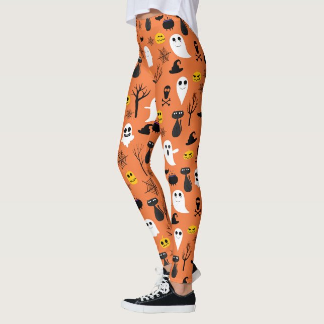 Leggings Símbolos fantasmales de Halloween (Izquierda)