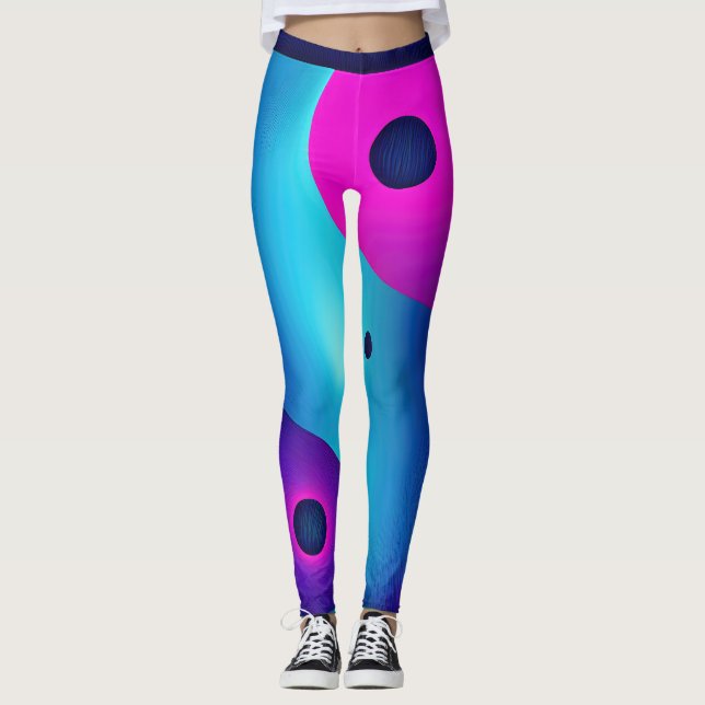 Leggings Simetría espiritual: Brillante Resumen Yin Yang (Anverso)