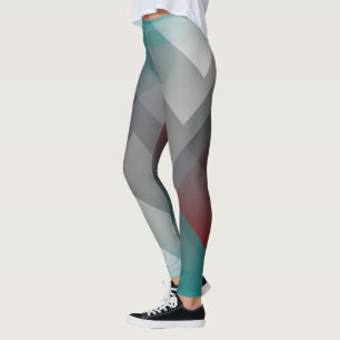 Leggings Simetría gris burdeos verde azulada