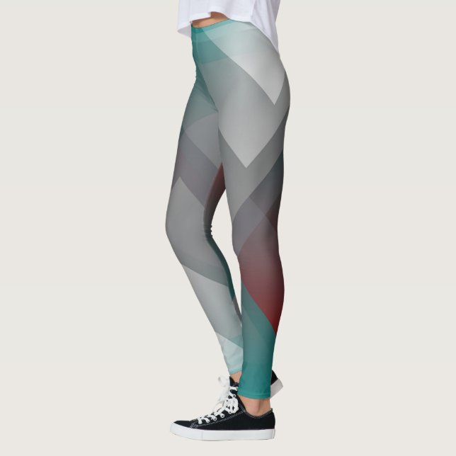 Leggings Simetría gris burdeos verde azulada (Izquierda)
