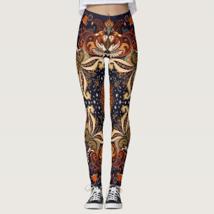 Leggings Simétrico indio: Ornamento étnico vintage