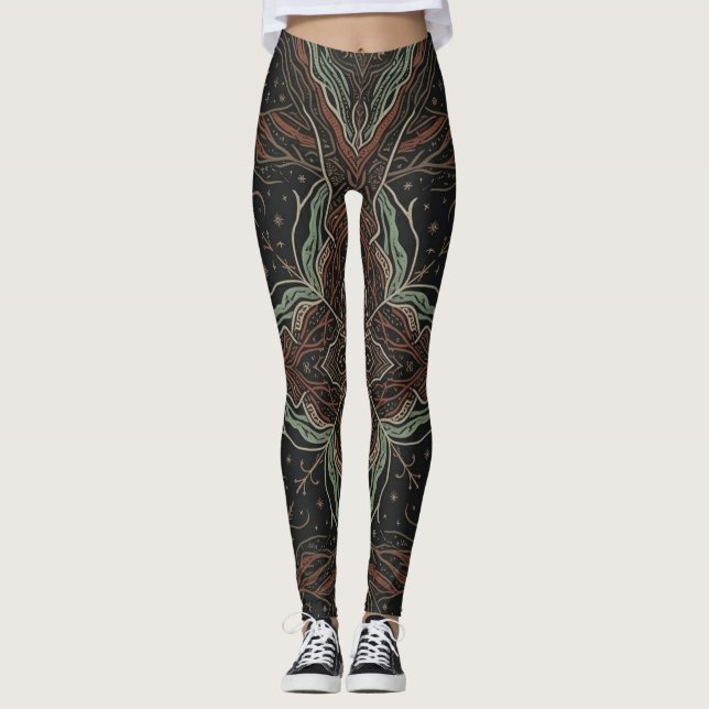 Leggings Simétricos Raíces Místicas (Anverso)