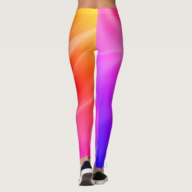 Leggings Simple Abstract Femenino Gradiente Rosa Aurora  (Reverso)
