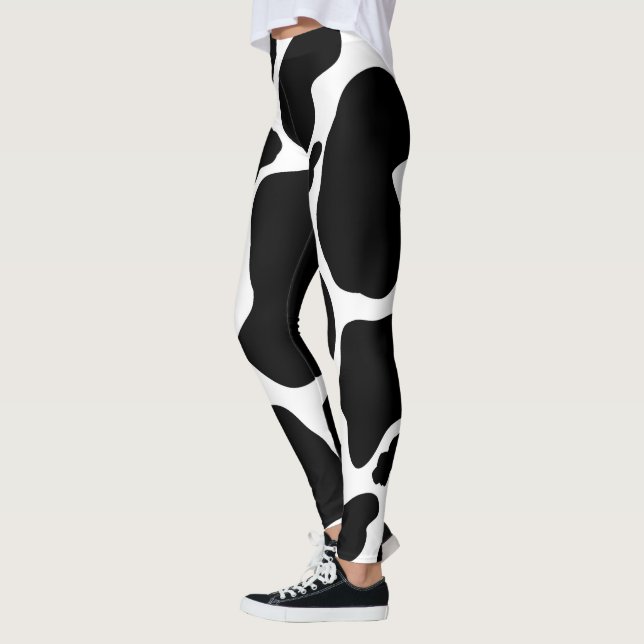 Leggings Simple Black Cow Spots Animal (Izquierda)