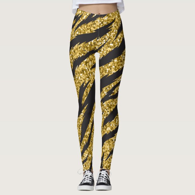 Leggings simple desértico tigre dorado patrón tigre moderno (Anverso)