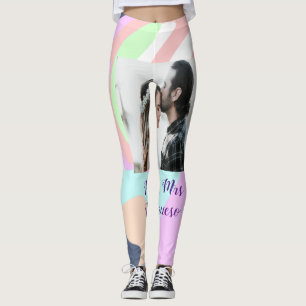 Leggings simple minimal añade tu nombre foto pintura pastel