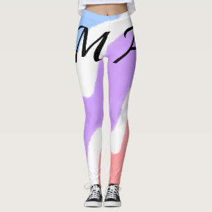 Leggings Simple rosa morado acuarela agregue su monograma t