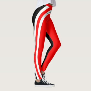 Leggings Sin dolor sin ganancia Blanco y negro rojo