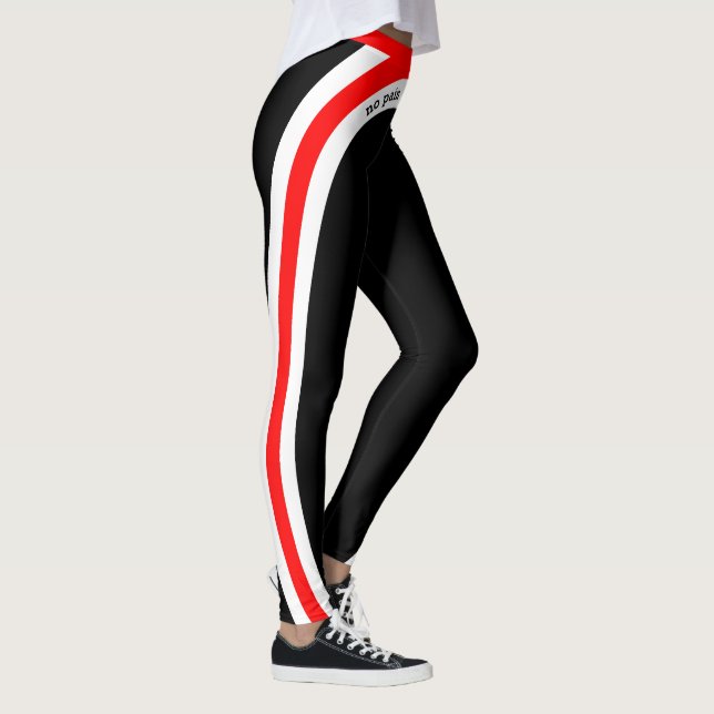Leggings Sin dolor sin ganancia Blanco y negro rojo (Derecha)