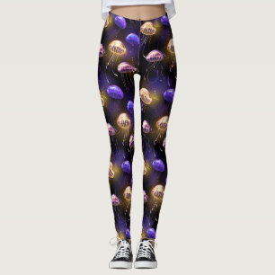 Leggings Sin soldadura con medusas brillantes