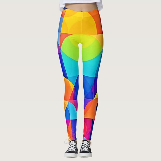 Leggings Sinfonía de Color Geométrico (Anverso)