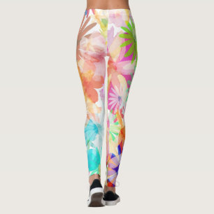 Leggings Sinfonía floral de acuarela vibrante