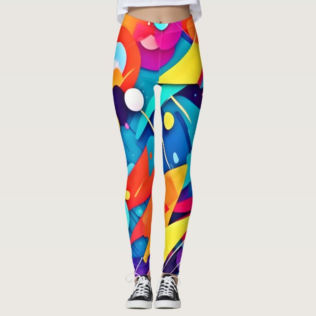 Leggings Sinfonía geométrica del color (Anverso)