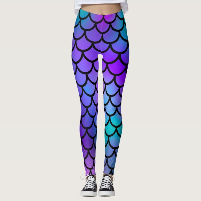 Leggings Sirena azul rosa morado verde azulada escalas Fant (Anverso)