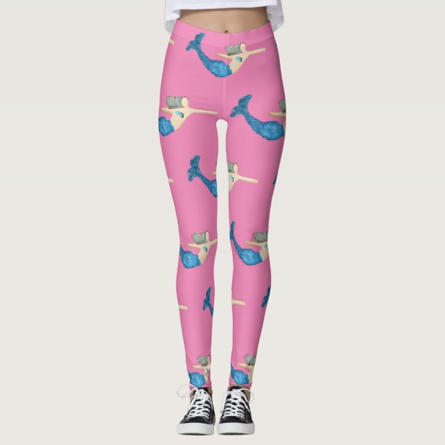 Leggings Sirena de cola azul Natación Thunder_Cove (Anverso)