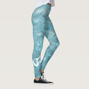 Leggings Sirena - Piscina Aqua, fotografía abstracta de ag