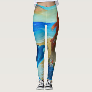 Leggings Sirena por todo las polainas del océano de las