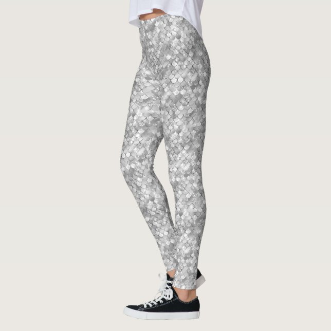 Leggings Sirena Purpurina de Silver Bokeh (Izquierda)
