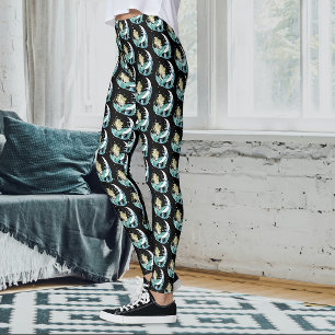 Leggings Sirena Rubia Luna Creciente Arte Deco Fantasía
